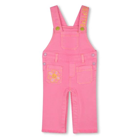 Salopette longue en coton Fille Rose