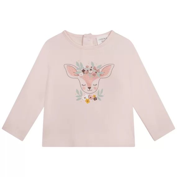 T-shirt à manches longues Fille Rose