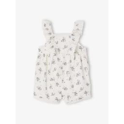 Combishort cérémonie en plumetis bébé blanc imprimé