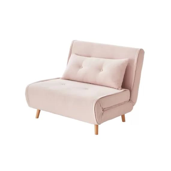 Banquette convertible 1 place vieux rose