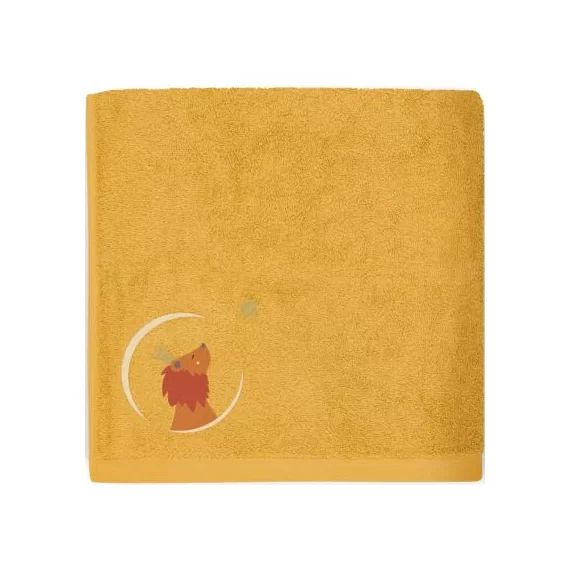 Serviette de bain lion safran (50 x 100 cm)