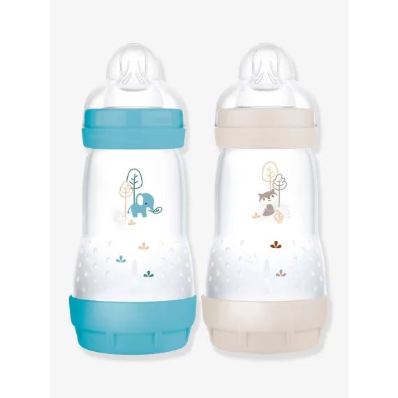 Lot de 2 biberons 260 ml MAM Easy Start anti-colique Nature Guardian océan + sable