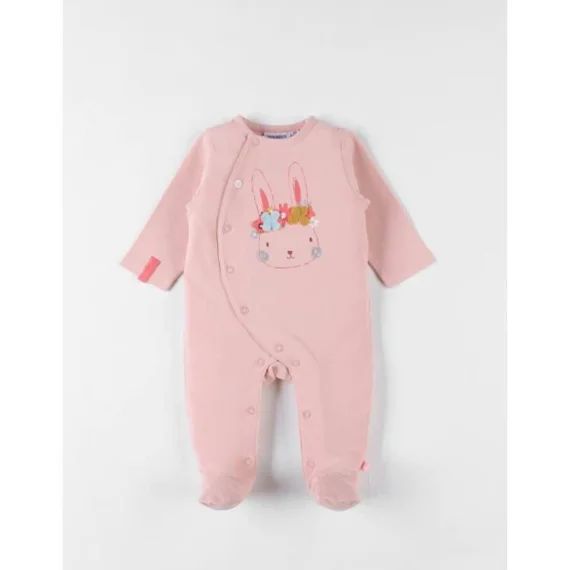 Pyjama 1 Pièce Fleuri En Jersey Blush Rose