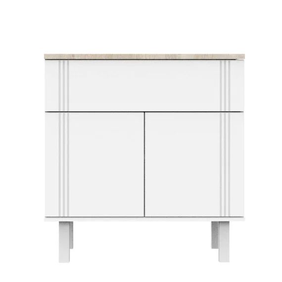 Commode Un Tiroir Et 2 Portes Blanc