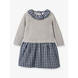 Robe Bébé bi-matière CYRILLUS beige