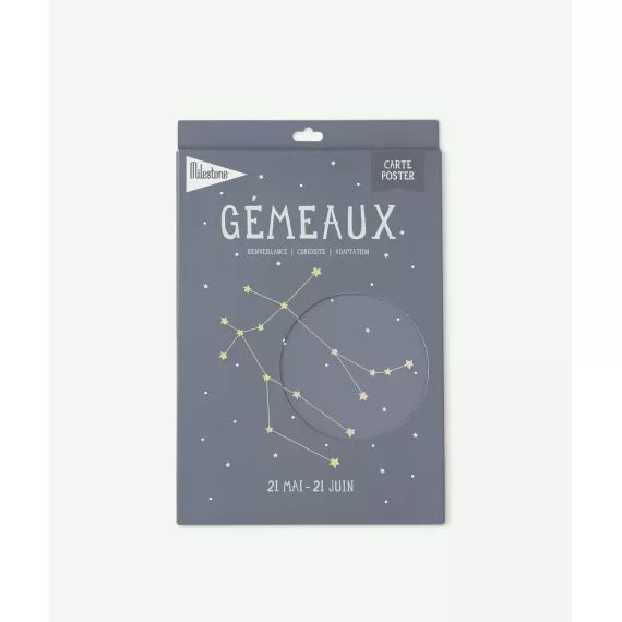 Carte poster zodiac gemeaux bébé –  – Soldes