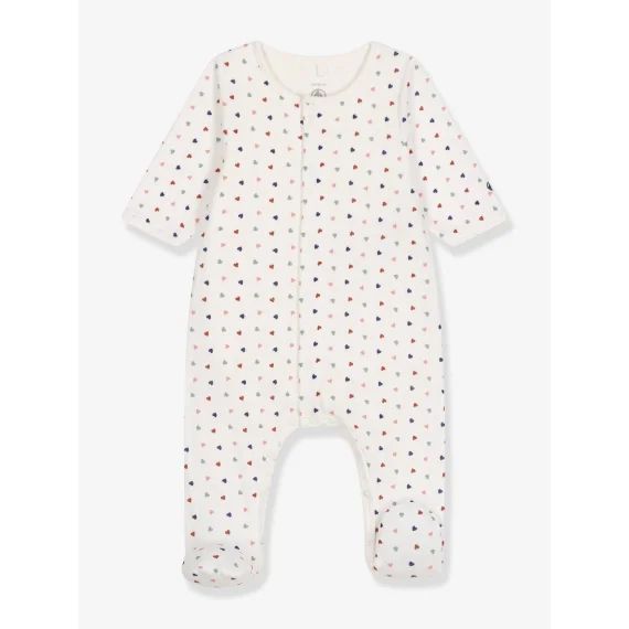 Bodyjama coeurs bébé PETIT BATEAU blanc imprimé