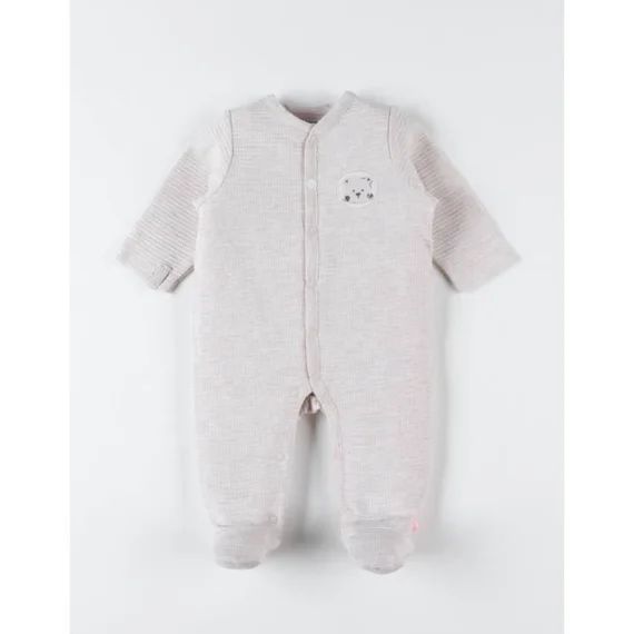 Pyjama 1 Pièce En Jersey Gaufré Beige