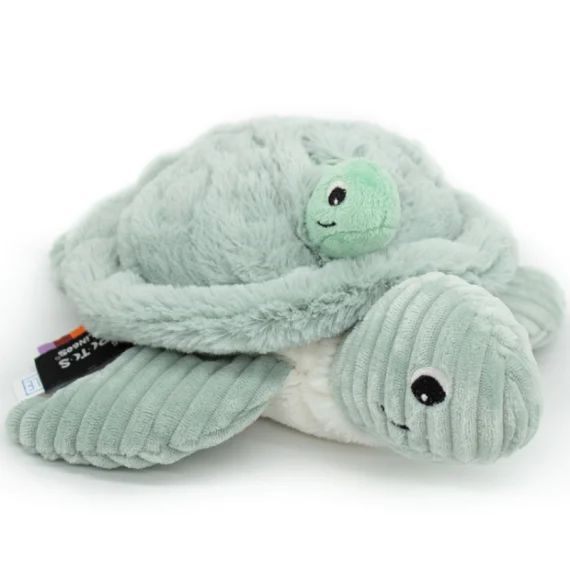 Peluche Les Ptipotos Sauvenou maman et bébé tortue menthe (29 cm)