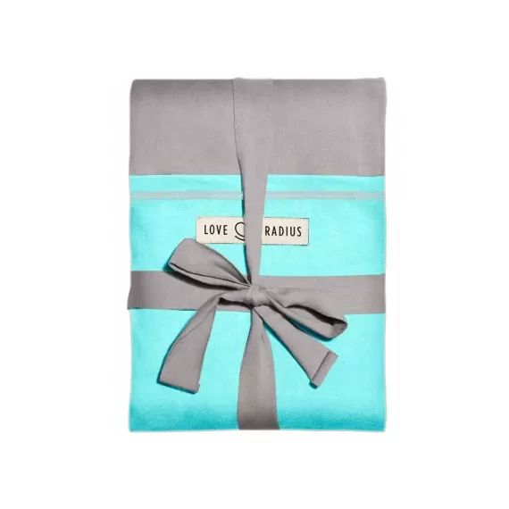 Echarpe de portage L&rsquo;Originale gris clair poche turquoise