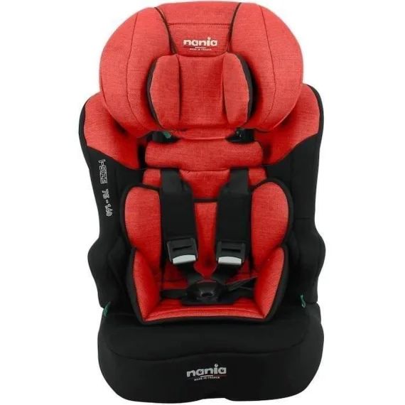 Siège auto ceinturé NANIA RACE I 76-140 cm R129 – de 3 à 10 ans – Têtière régable – Base inclinable – Rouge – Fabrication Française rouge