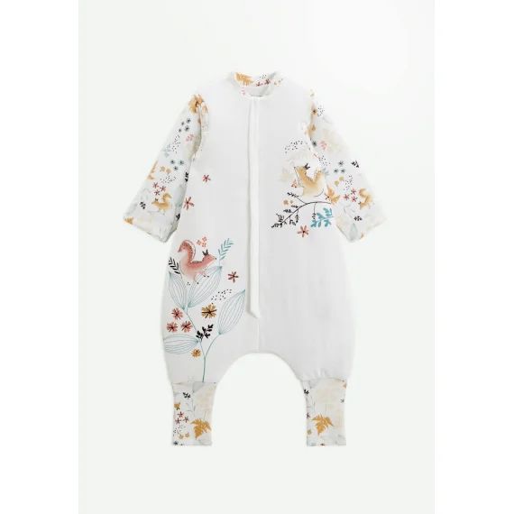 Turbulette D&rsquo;hiver En Velours Avec Pieds Retroussables Et Manches Amovibles Bloom Ecru
