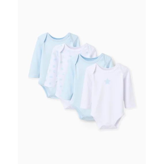 Lot De 4 Bodies En Coton &lsquo;moon & Star&rsquo; Multicolore