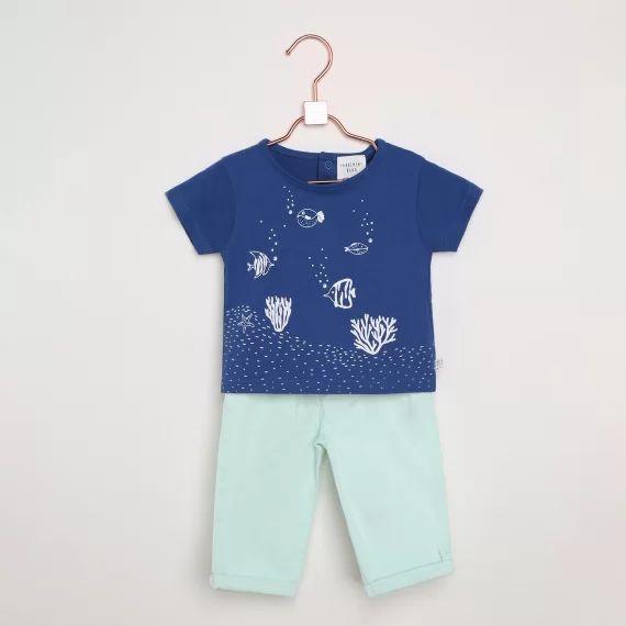 T-shirt avec imprimé marin Garçon Bleu