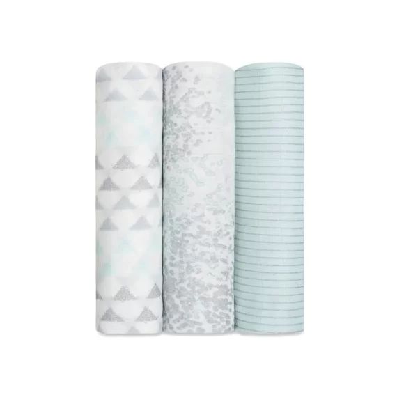 Lot de 3 maxi langes Metallic skylight (120 x 120 cm)