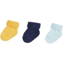 Lot de 3 paires de chaussettes jaune et bleu (0-6 mois)