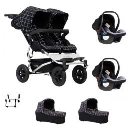 Poussette Double Mountain Buggy Duet V3.2 – Grid + 2 Nacelles Plus + 2 Coques Protect