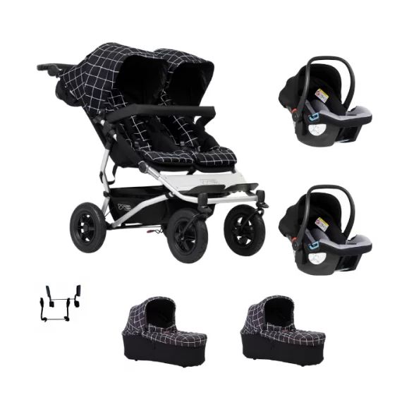 Poussette Double Mountain Buggy Duet V3.2 – Grid + 2 Nacelles Plus + 2 Coques Protect