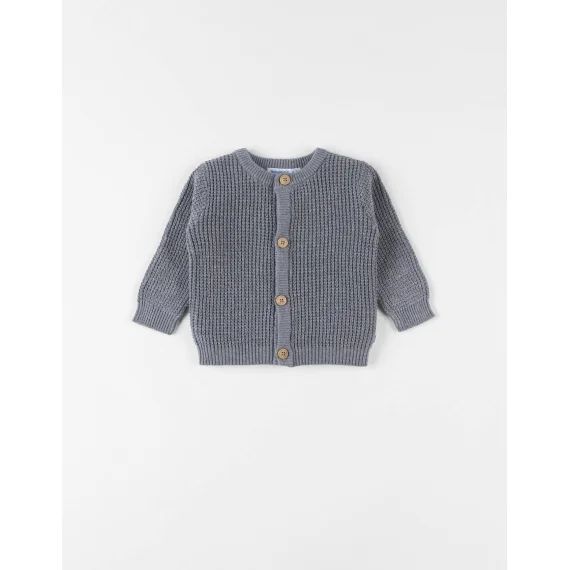 Cardigan En Tricot Chiné Gris