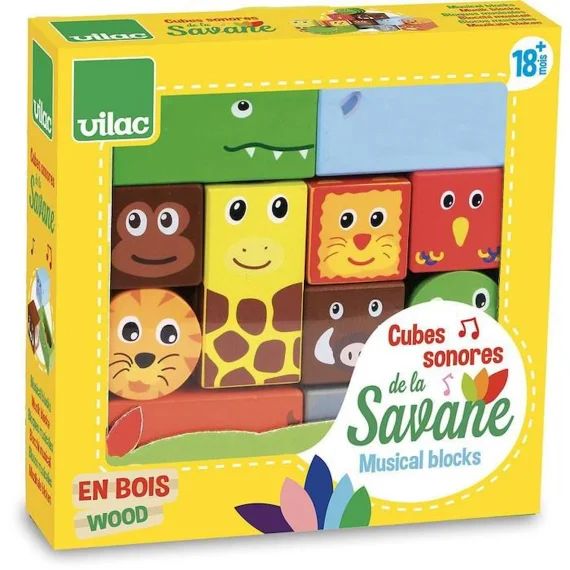 Jeux D&rsquo;éveil Cubes Sonores Vilac Savane Vert