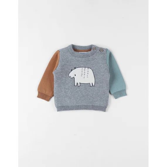 Pull En Tricot Ours Gris