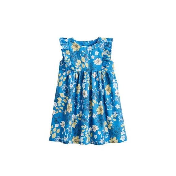Robe Bébé En Popeline Flora Bleu