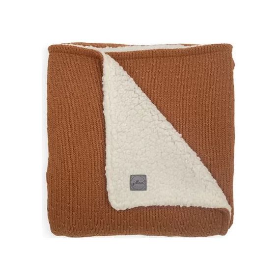Couverture en tricot Teddy Bliss knit caramel (75 x 100 cm)