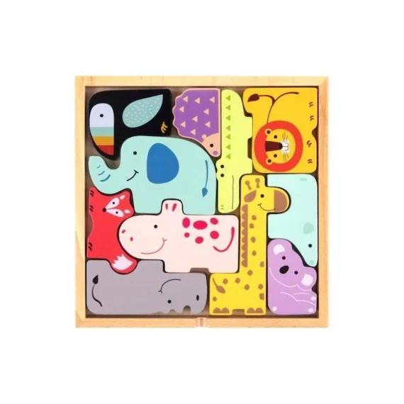 EliNeli – Jouet Puzzle Animaux Pastel blanc