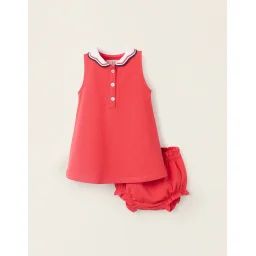 Robe + Bloomer En Piqué Rouge