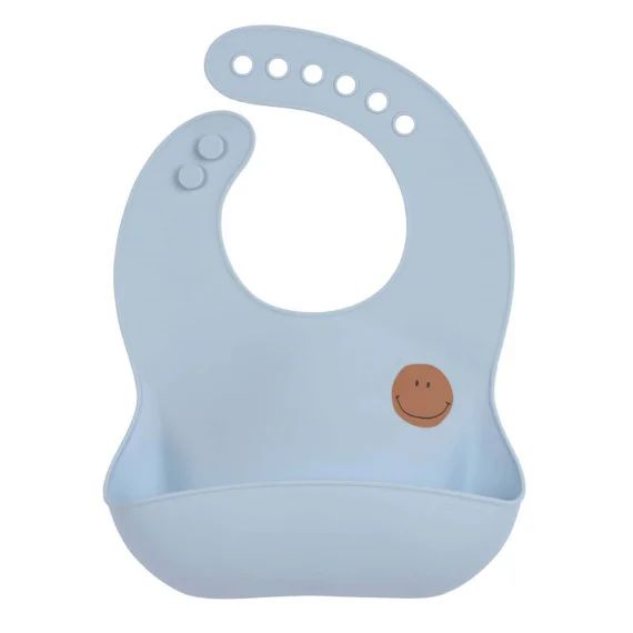 Bavoir En Silicone Happy Rascals – Smile Bleu