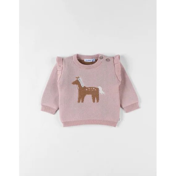 Pull En Tricot Cheval Rose