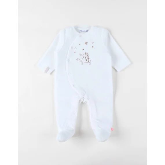 Pyjama Bébé Velours Côtelé Blanc