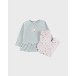 Pyjama 2 Pièces En Velours Et Vert