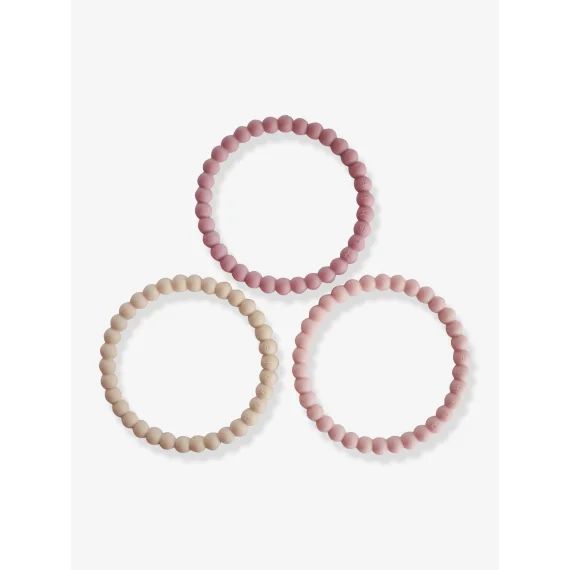 Lot de 3 bracelets de dentition perles – MUSHIE rose