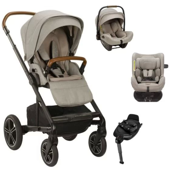 Poussette Nuna Mixx Next + Coque Pipa Next + Siège Todl Next + Base Next – Hazelwood
