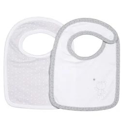 Bavoirs En Coton – Sauthon – Lot De 2 – Gris – Mixte – 0,5x18x26 Gris