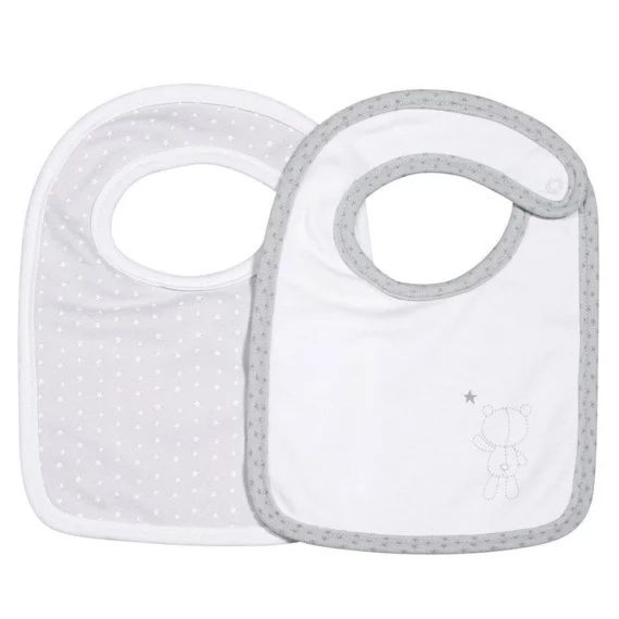 Bavoirs En Coton – Sauthon – Lot De 2 – Gris – Mixte – 0,5x18x26 Gris