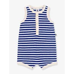 Combinaison courte en bouclette PETIT BATEAU bleu vif bicolor/multicolor