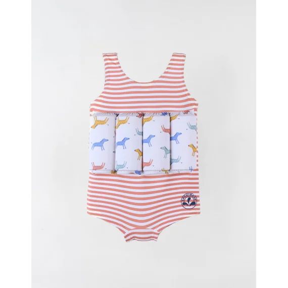 Maillot Bouée Rayé À Imprimés Ecru