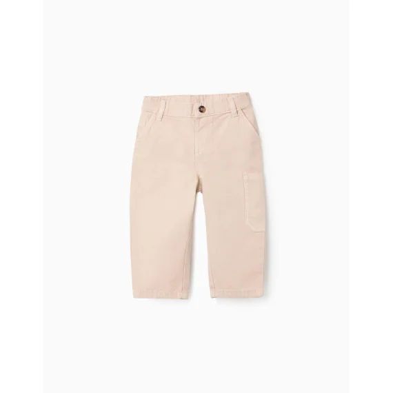 Pantalon Cargo En Coton Beige Clair