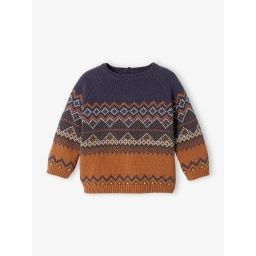 Pull jacquard bébé cannelle