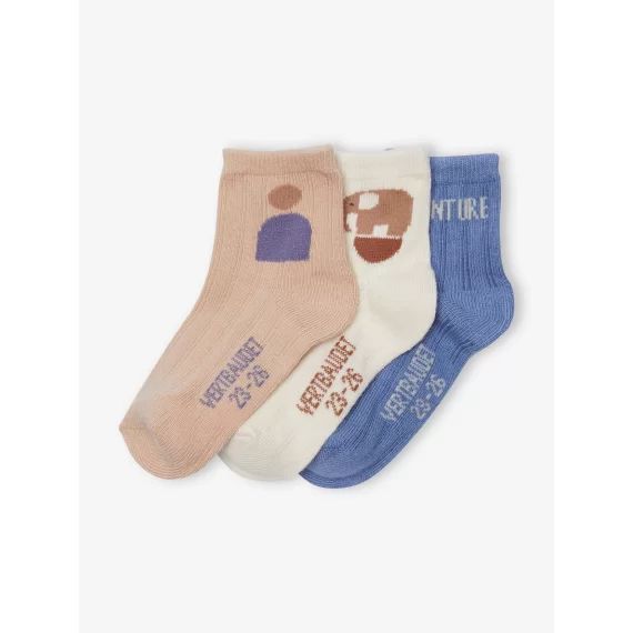 Lot de 3 paires de chaussettes aventures bébé beige