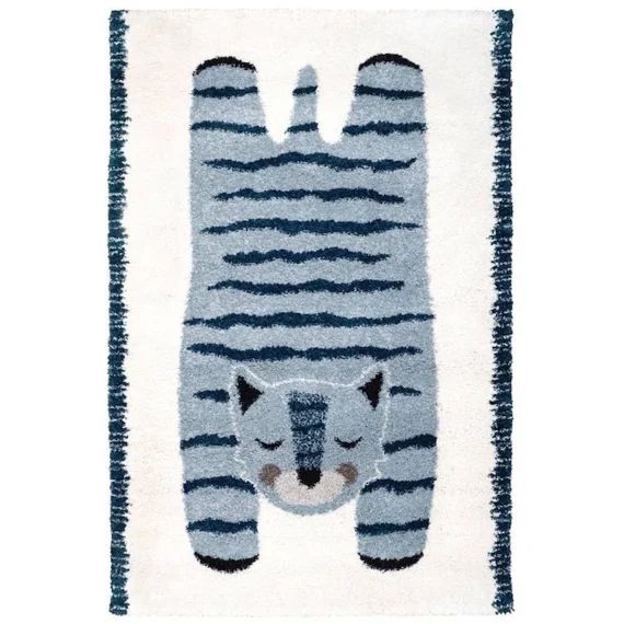 Tapis Enfant Elvar Tissé Machine En Polypropylène Bleu 100×150 – Nattiot Bleu