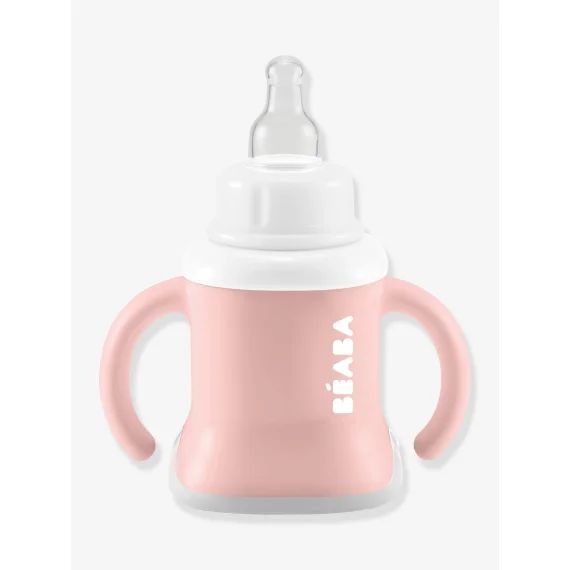 Tasse d&rsquo;apprentissage BEABA &lsquo;Evoluclip&rsquo; 3 en 1 old pink