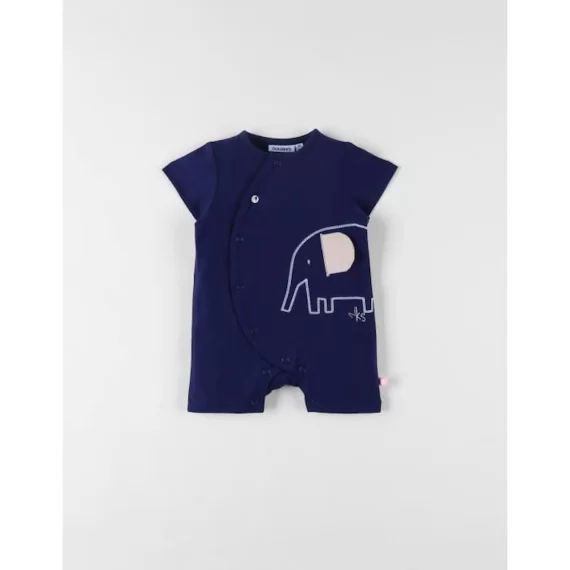 Combishort Éléphant En Jersey Indigo Bleu