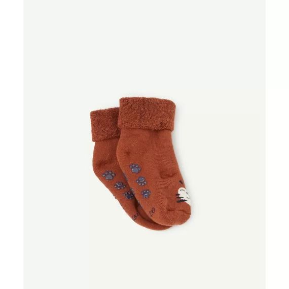 Chaussettes marron animation chat anti-dérapantes bébé –  – Soldes