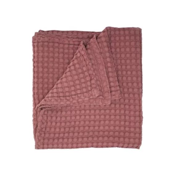 Couverture en Coton bio Paros Bois de rose (75 x 100 cm)