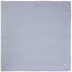 Couverture tricot coton laine Garçon Bleu