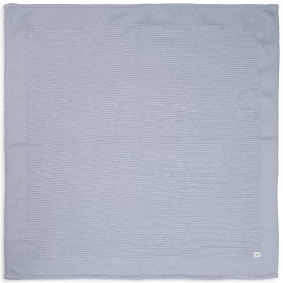 Couverture tricot coton laine Garçon Bleu