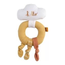 Hochet en velours Moutarde jaune